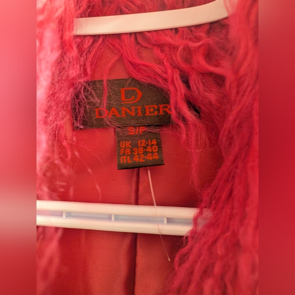 90s Danier Penny Lane Jacket - Pink Suede With Mongolian Wool Trim - Picture 4 of 13